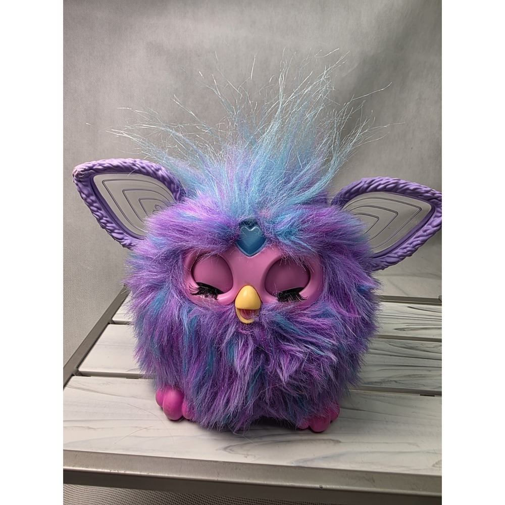 Furby 2023 Purple Teal Interactive Toy Hasbro Tested Works Sounds Lights